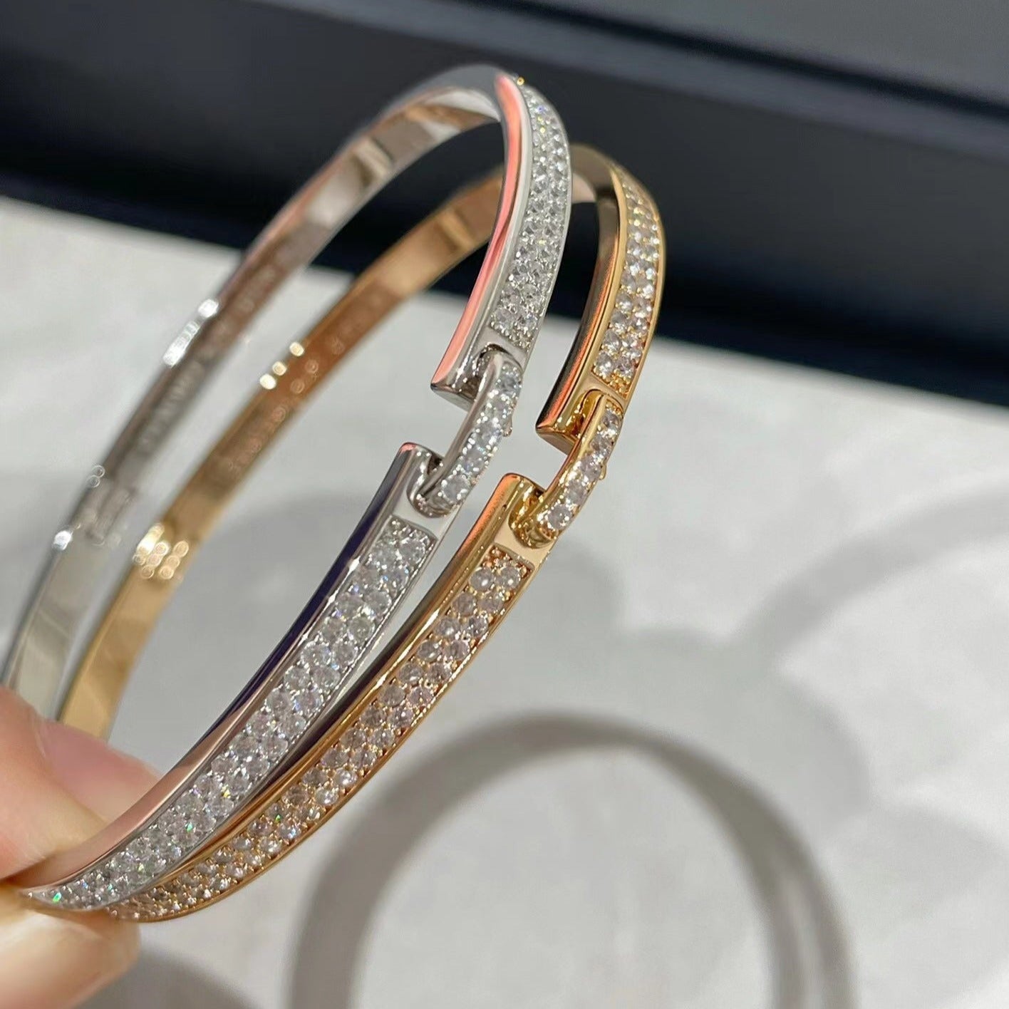 Pomuse LIENS VIDENCE DIAMOND PAVED BRACELET