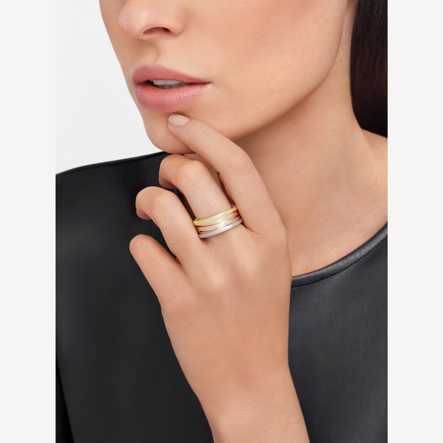 Pomuse ZERO 1 THREE-BAND ROSE WHITE AND YELLOW RING