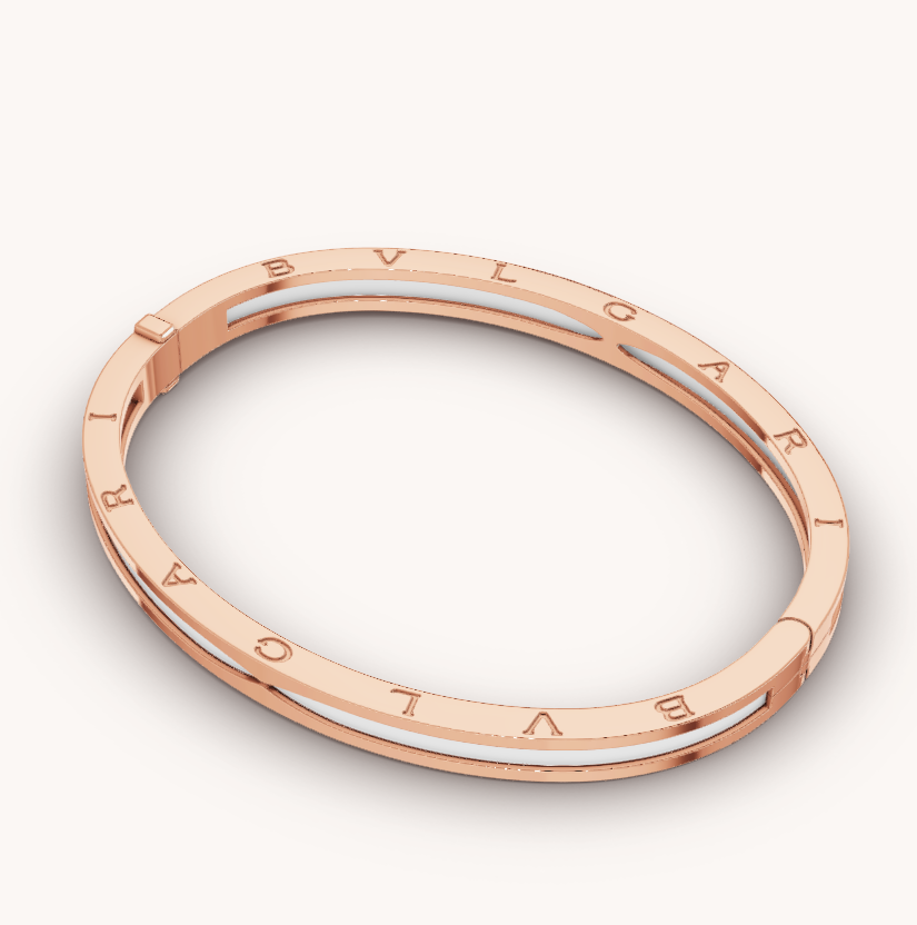 Pomuse ZERO 1 PINK GOLD WITH WHITE CERAMIC BRACELET