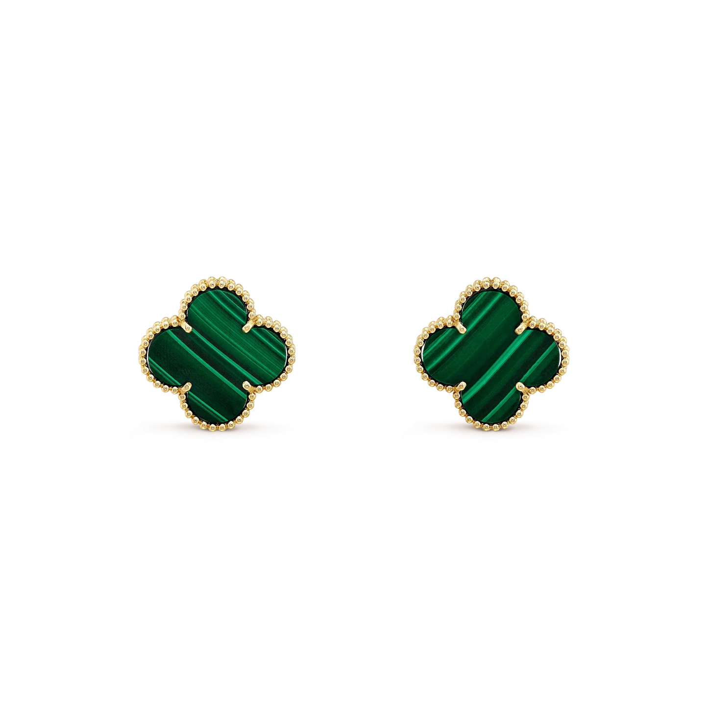 Pomuse CLOVER MINI 9.5MM MALACHITE  EARRINGS