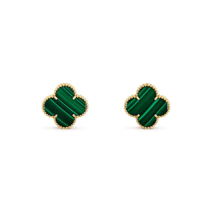 Pomuse CLOVER MINI 9.5MM MALACHITE  EARRINGS