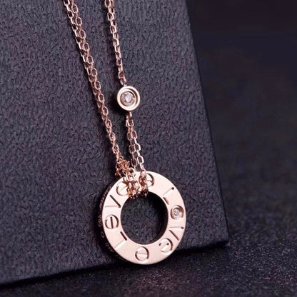 Pomuse LOVE NECKLACE 16MM 2 DIAMONDS