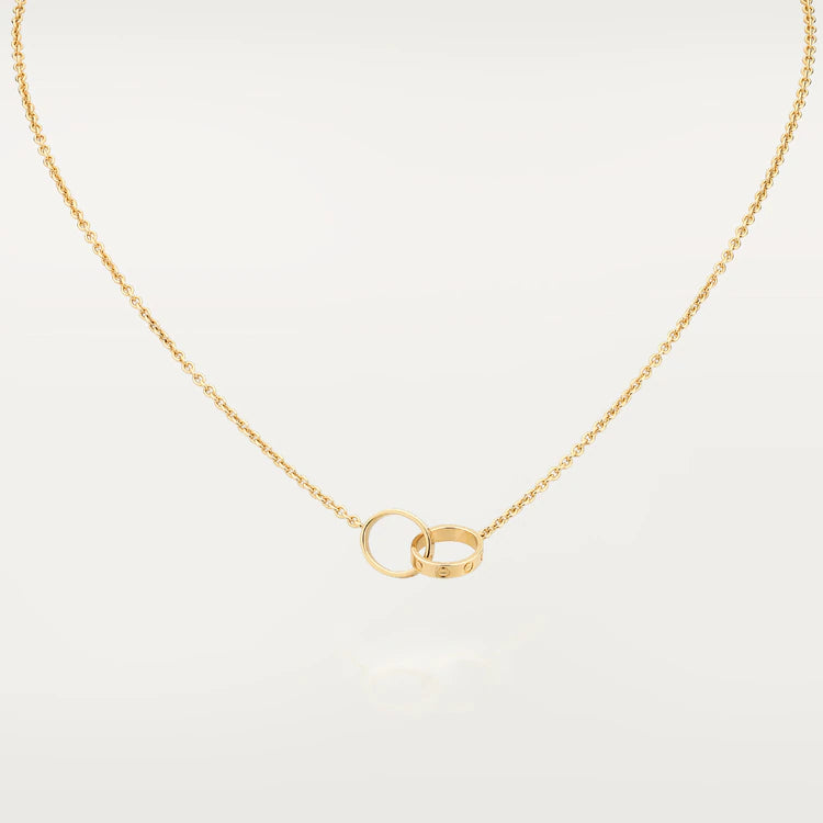 Pomuse LOVE NECKLACE DOUBLE RING GOLD