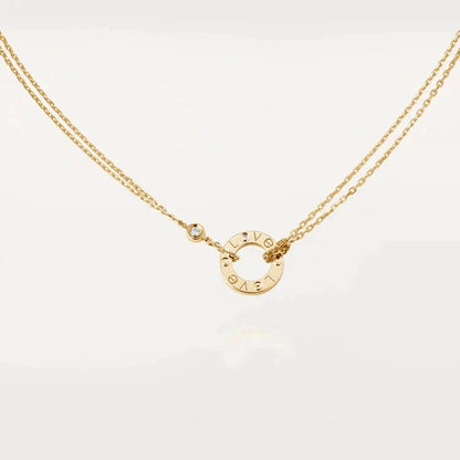 Pomuse LOVE NECKLACE 16MM 2 DIAMONDS