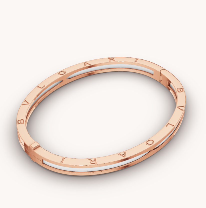 Pomuse ZERO 1 PINK GOLD WITH WHITE CERAMIC BRACELET