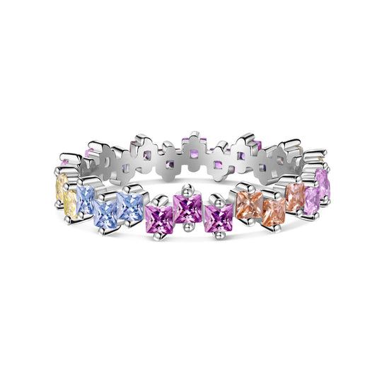 Pomuse Mixed Colorful Square Staggered Rings