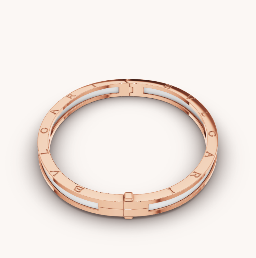 Pomuse ZERO 1 PINK GOLD WITH WHITE CERAMIC BRACELET