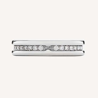 Pomuse ZERO 1 ONE-BAND PAVED DIAMONDS ON THE SPIRAL RING