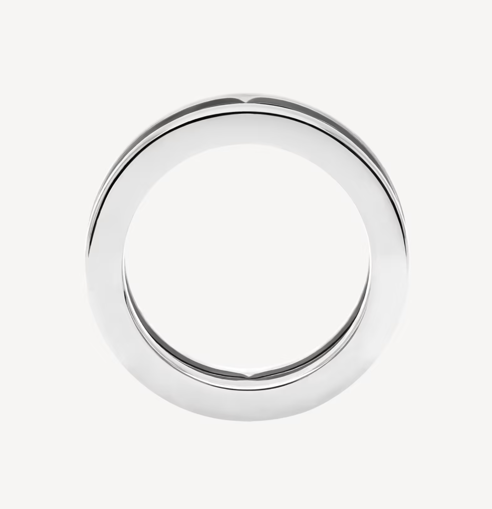 Pomuse ZERO 1 ONE-BAND WITH OPENWORK LOGO SPIRAL RING