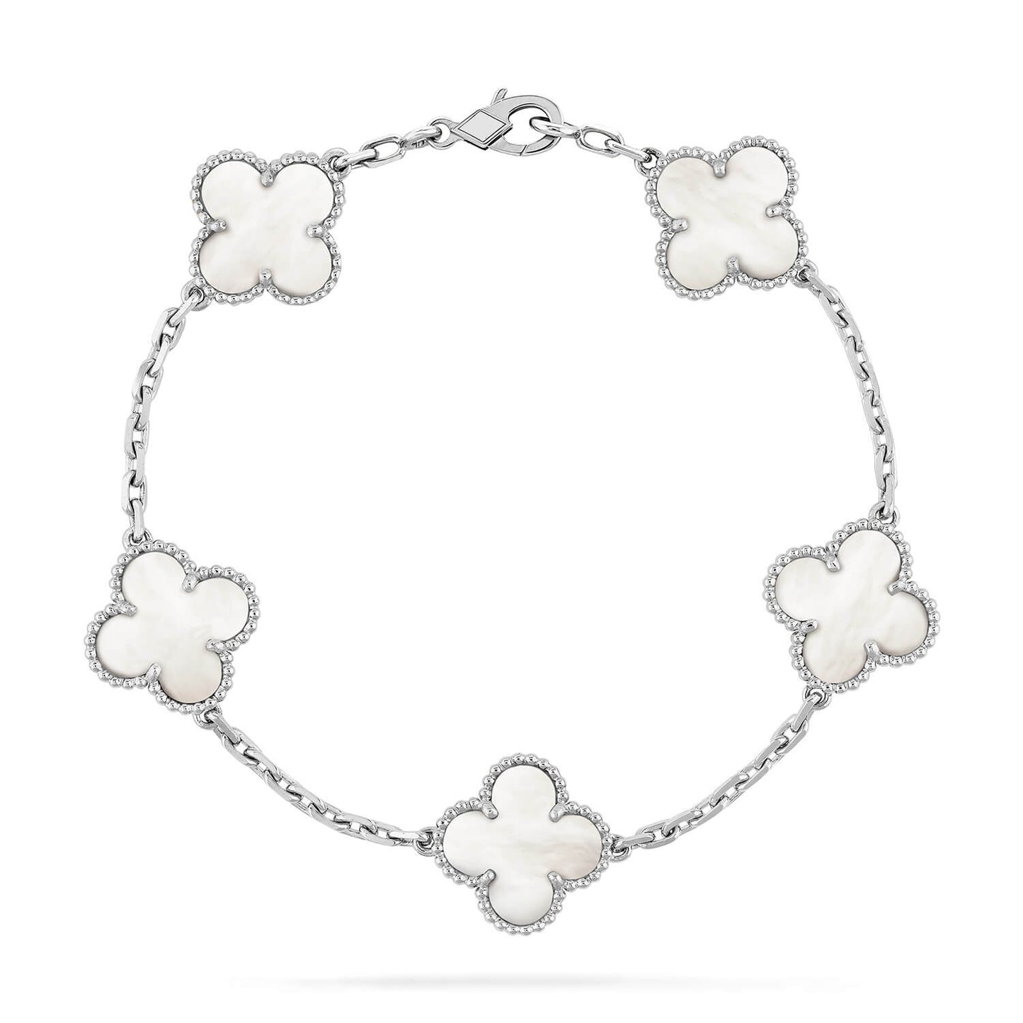 Pomuse CLOVER SILVER MOP 5 MOTIF BRACELET