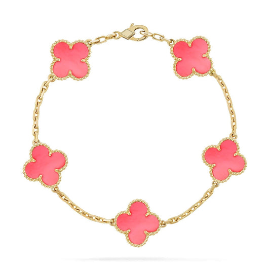 Pomuse CLOVER 5 PINK MOP BRACELET