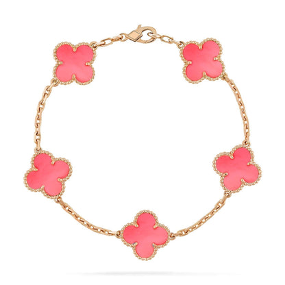 Pomuse CLOVER 5 PINK MOP BRACELET