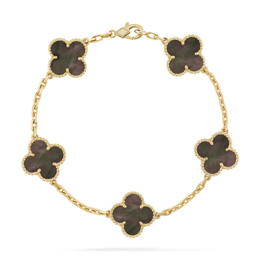 Pomuse CLOVER 5 MOTIF GRAY MOP  BRACELET
