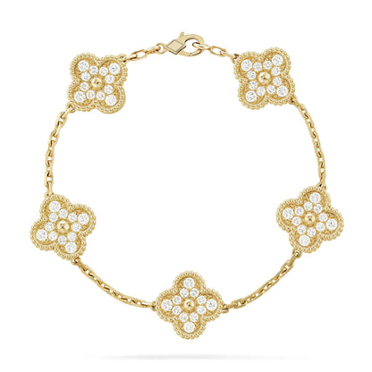 Pomuse CLOVER 5 MOTIFS  FULL DIAMOND BRACELET