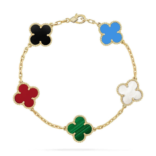 Pomuse CLOVER 5 MOTIFS MULTICOLOR  BRACELET