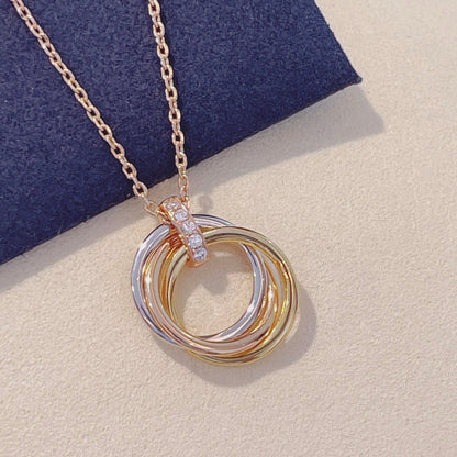 Pomuse TRINITY NECKLACE GOLD  DIAMONDS