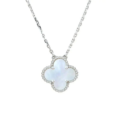 Pomuse CLOVER  15MM WHITE MOTHER-OF-PEARL SILVER