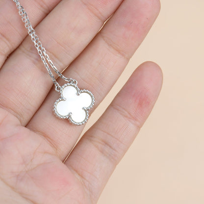 Pomuse CLOVER  15MM WHITE MOTHER-OF-PEARL SILVER