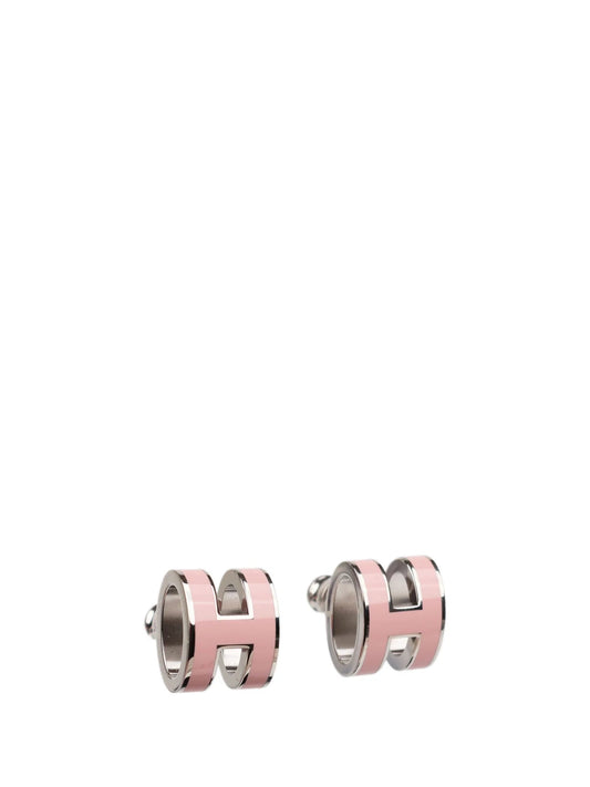 Pomuse MINI POP H SILVER EARRINGS PINK