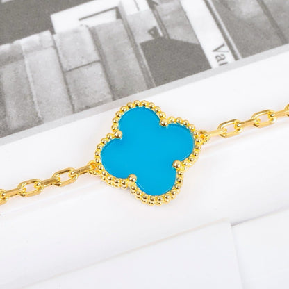 Pomuse CLOVER 5 MOTIFS TURQUOISE BRACELET