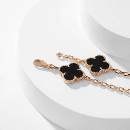 Pomuse CLOVER 10 MOTIFS ONYX NECKLACE