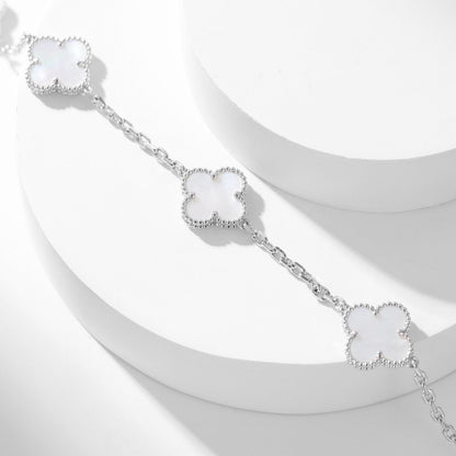 Pomuse CLOVER 10 MOTIFS WHITE MOTHER OF PEARL NECKLACE