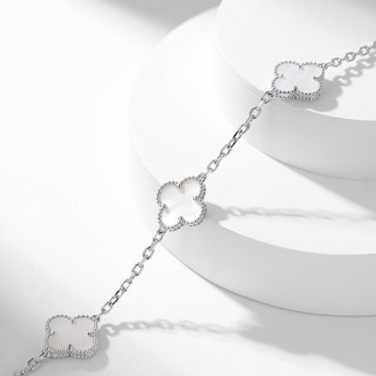 Pomuse CLOVER 10 MOTIFS WHITE MOTHER OF PEARL NECKLACE