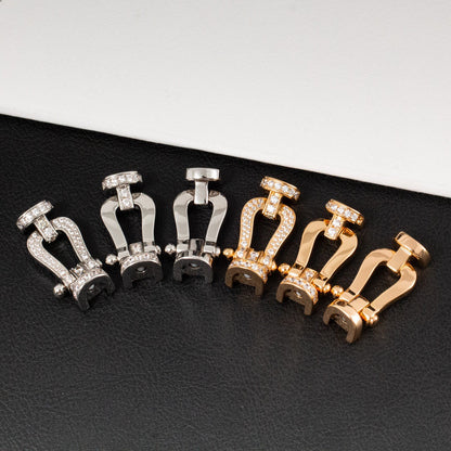 Pomuse FORCE LARGE HORSESHOE HALF DIAMOND BRACELET ROSE GOLD