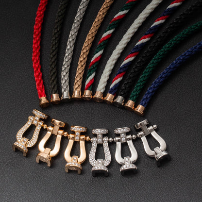 Pomuse FORCE LARGE HORSESHOE HALF DIAMOND BRACELET ROSE GOLD