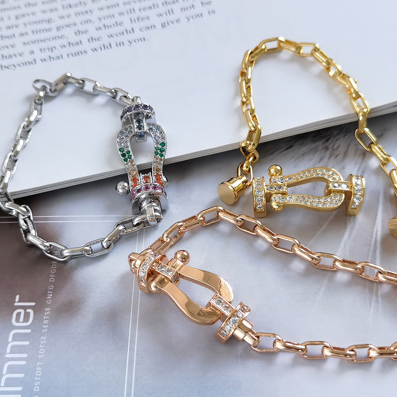 Pomuse FORCE LARGE HORSESHOE CLASP  METAL BRACELET