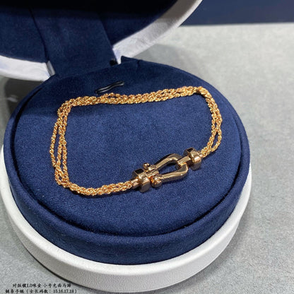 Pomuse FORCE SMALL HORSESHOE  DIAMOND CHAIN ROPE BRACELET