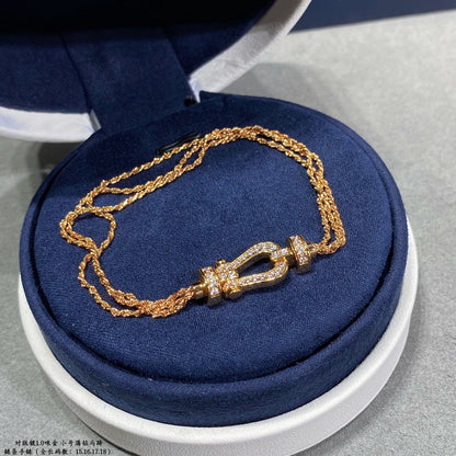 Pomuse FORCE SMALL HORSESHOE  DIAMOND CHAIN ROPE BRACELET