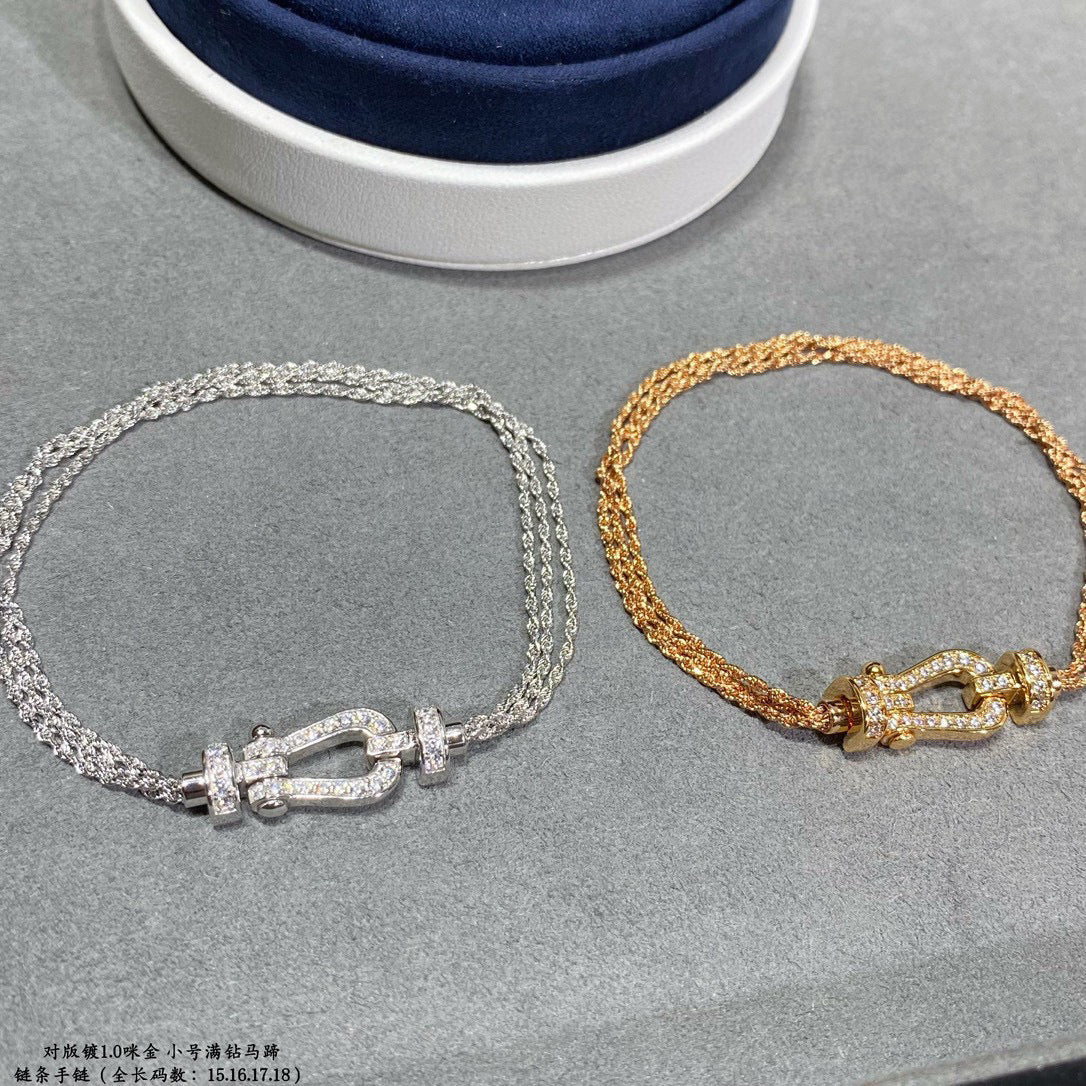 Pomuse FORCE SMALL HORSESHOE  DIAMOND CHAIN ROPE BRACELET