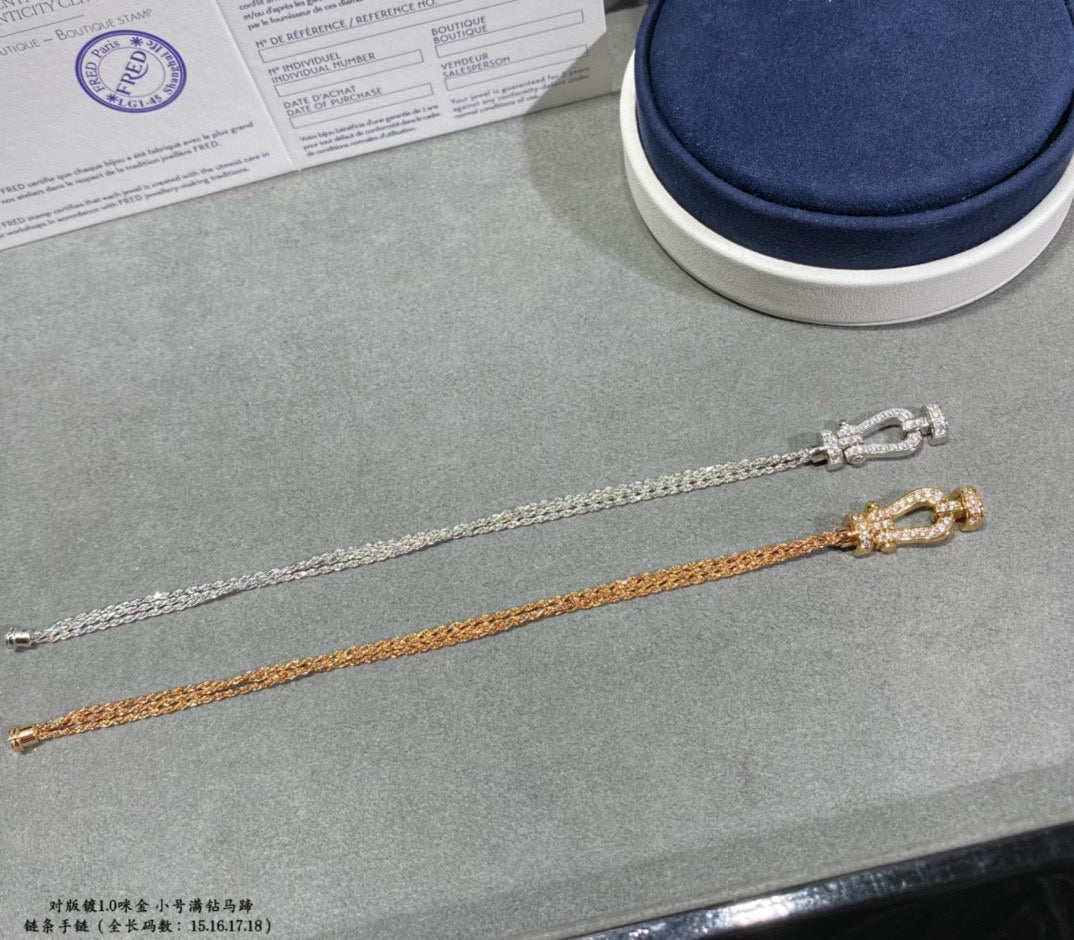 Pomuse FORCE SMALL HORSESHOE  DIAMOND CHAIN ROPE BRACELET