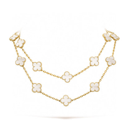 Pomuse CLOVER 20 MOTIFS WHITE MOP NECKLACE