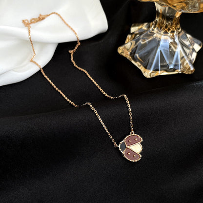 Pomuse LUCKY  CARNELIANS LADYBUG NECKLACE