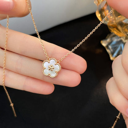 Pomuse LUCKY  WHITE MOP  PLUM BLOSSOM NECKLACE