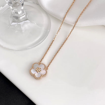 Pomuse LUCKY  WHITE MOP  PLUM BLOSSOM NECKLACE