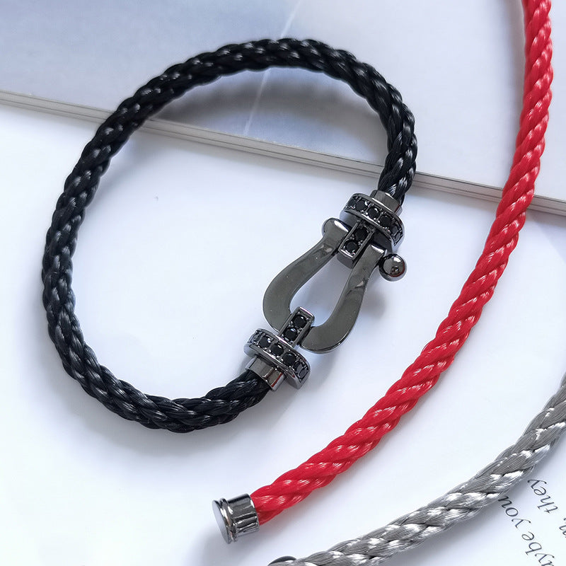 Pomuse FORCE LARGE SERIES HORSESHOE BLACK SAMURAI BRACELET