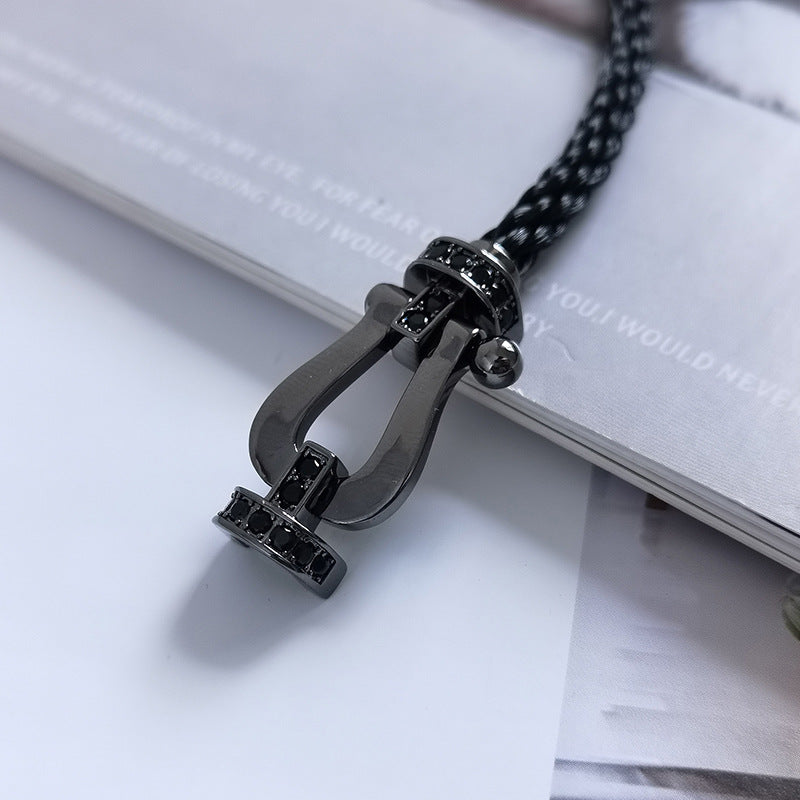 Pomuse FORCE LARGE SERIES HORSESHOE BLACK SAMURAI BRACELET