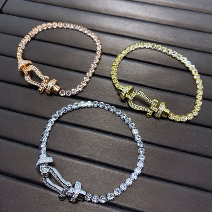 Pomuse FORCE  LARGE HORSESHOE FULL DIAMOND TENNIS BRACELET