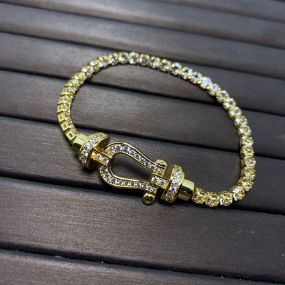 Pomuse FORCE  LARGE HORSESHOE FULL DIAMOND TENNIS BRACELET