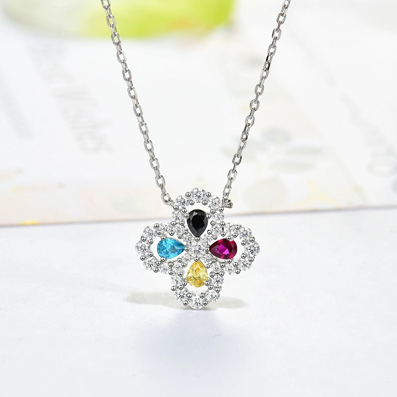 Pomuse Loop-Halskette mit Vollmotiv, Diamant, 16 mm, mehrere Farben