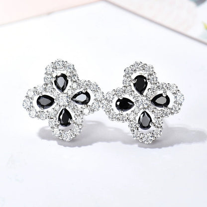 Pomuse LOOP EARRINGS FULL MOTIF DIAMOND 16MM SILVE