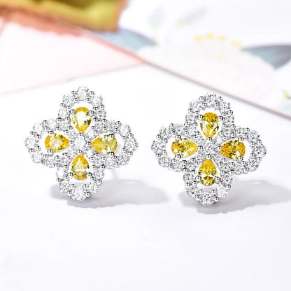 Pomuse LOOP EARRINGS FULL MOTIF DIAMOND 16MM SILVE