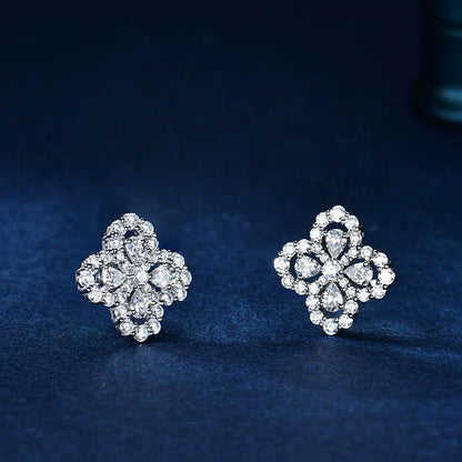 Pomuse LOOP EARRINGS FULL MOTIF DIAMOND 16MM SILVE