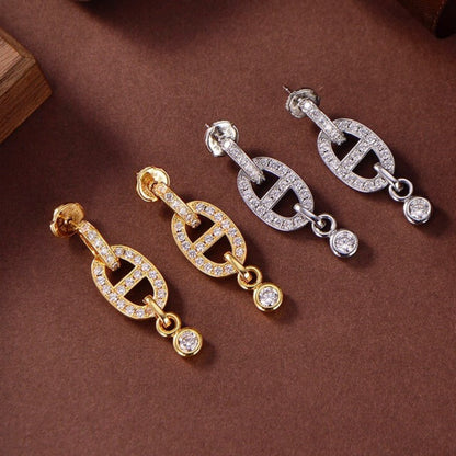 Pomuse HM CHAINE DIAMOND EARRINGS