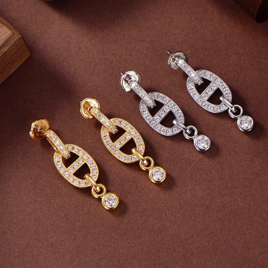 Pomuse HM CHAINE DIAMOND EARRINGS
