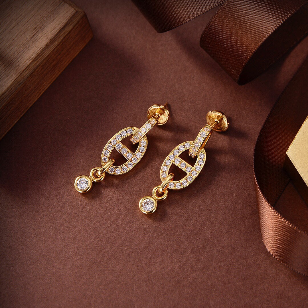 Pomuse HM CHAINE DIAMOND EARRINGS