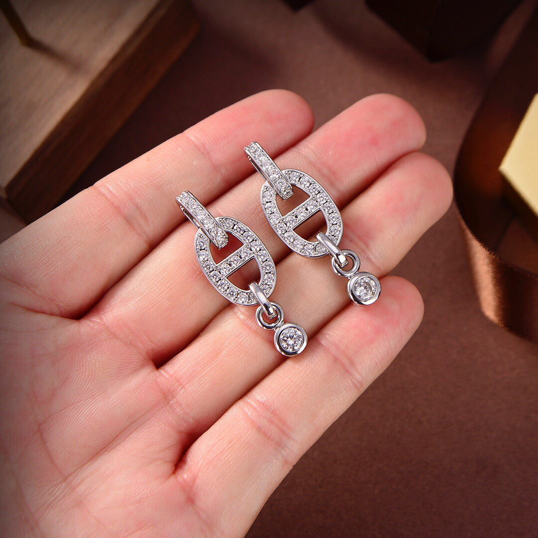 Pomuse HM CHAINE DIAMOND EARRINGS